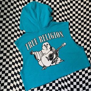 True Religion Kids Cropped Hoodie Vest